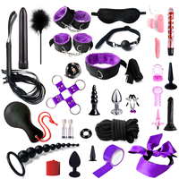 Ensemble de bondage BDSM de 32 pièces avec menottes, plug anal et vibrateur pour femmes - Matériel PU