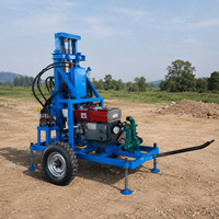 Plateforme mobile portable FY avec châssis à roues, moteur diesel, pompe de forage de puits d'eau, boîte de vitesses, profondeur maximale de 200 m, diamètre de forage de 200 mm, 380 V