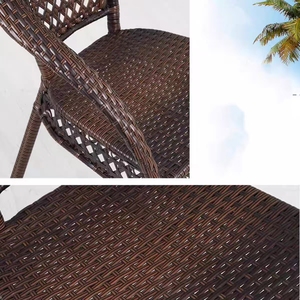 Poltrona da Giardino Artigianale con Schienale Alto in Ferro Antico, Intreccio in Rattan/<span class=keywords><strong>Vimini</strong></span>, Design Moderno, Resistente, Impermeabile, Impilabile, per Hotel - Product Image 5