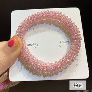 Élastiques à cheveux, attaches-queue de cheval, accessoires de tressage, bracelet en verre à double usage très élastique, bandeau à cheveux en cristal, bracelet - Product Image 4