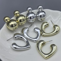HL Wholesale Best Selling Trendy High-End Plastic Gold Geometric Irregular Earrings Eco-Friendly Plastic Earrings