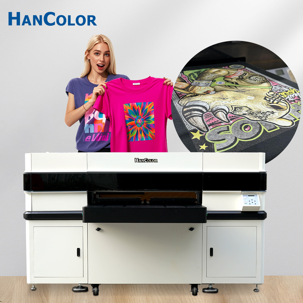 DTG Printer HC-Dual - Dual-station DTG printer with rotating platens for continuous production and higher efficiency