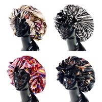 Bonnet de Nuit Extra Large en Soie et Satin Réversible Double Couche Élastique de Haute Qualité pour Femmes