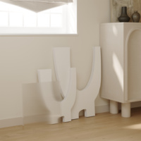 Table pliante Spazepaper en forme de céramique avec plateau en acrylique, table d'appoint, meubles gain de place, meubles en papier