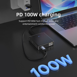 6 in 1 yüksek performanslı yerleştirme istasyonu <span class=keywords><strong>USB</strong></span> C <span class=keywords><strong>3.0</strong></span> DP <span class=keywords><strong>4K</strong></span> 60Hz kadar destek HD ekran RJ45 100W DP <span class=keywords><strong>USB</strong></span> A tipi C HUB laptop için - Product Image 4