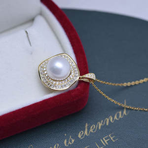 Collier pendentif en argent S925 avec perle d'eau douce de 10-11 mm, forte luminosité, défauts discrets, vente en gros - Product Image 3