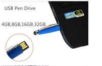 Jaster — clé Usb 3 en 1 en métal, multifonction, avec logo personnalisé, stylo tactile, 8 GB, 16gb