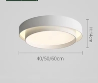 Plafonnier LED moderne à double couche pour chambre à coucher Diffuseur acrylique rond en acier au design simple avec base en fer IP44