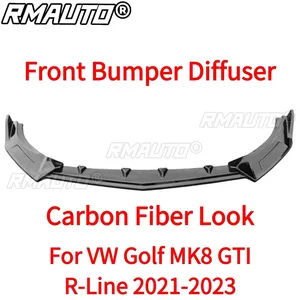 Kit carrosserie pour VW Golf MK8 Pro GTI R-Line 2021-2023, lèvre de pare-chocs avant, aspect fibre de carbone, séparateur de pare-chocs avant, accessoires de voiture - Product Image 4