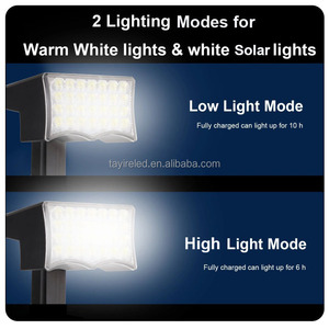 Lampe solaire de jardin extérieure, étanche, éclairage blanc, lampe solaire LED pour sol, décoration murale, paysage extérieur, patio, lampes solaires pour marches - Product Image 4