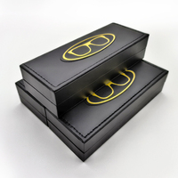 Boîte à lunettes en cuir PU personnalisée, boîte cadeau pour lunettes, étuis à lunettes noirs tendance, usine d'emballage de Shenzhen