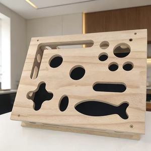 Boîte à gratter pour chat en bois, jouet ludique labyrinthe carré pour chat, jouet d'auto-entretenissement anti-stress, boîte labyrinthe en bois - Product Image 5