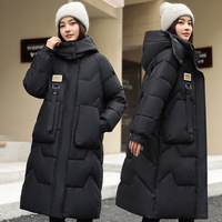 Manteau Long d'Hiver Rembourré Ohsisa pour Femmes, Vêtement Chaud à Capuche Détachable, Blouson Matelassé Décontracté à Fermeture Éclair