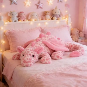 Jellycatt Bestseller UK JC Dragon roze luipaardprint zacht pluche speelgoed knuffel met PP katoenen vulling - Product Image 1