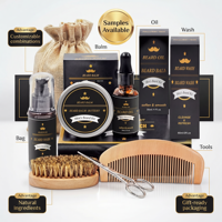 Kit de Soins de la Barbe Naturel OEM/ODM Marque Blanche, Lavant et Huile de Croissance pour une Soin Nourrissant de la Barbe Masculine