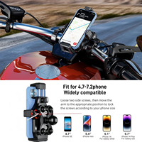 Support de téléphone pour moto Kewig antichoc à rotation 360°, support de téléphone portable antivol pour guidon de vélo avec pince robuste