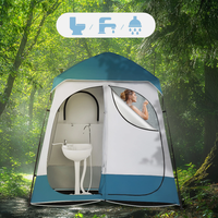 Tente de douche Pop Durable quatre saisons pour 2 personnes, abri instantané portable pour l'intimité, cabine de change/toilettes extérieure imperméable à double compartiment