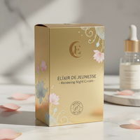 Boîte carrée en papier texturé avec logo personnalisé pour l'emballage d'huiles essentielles et de produits de soin de la peau
