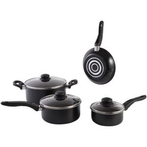 Juego de utensilios de cocina clásicos, set de utensilios de cocina antiadherentes de telamón, color negro, 7 Uds. - Product Image 1