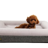 Yangyangpet Luxuriöses Samt-Hundebett mit Abnehmbarem Waschbarem Bezug, Polyurethan-Schaumfüllung, Dreieckige Form, Einfarbig Cartoon-Design