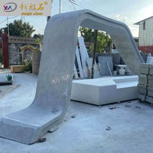 Nueva Escultura Abstracta de Jardín en Piedra Mágica, Banco de GRC UHPC, Tamaño Personalizado, Decoración para Exteriores - Product Image 1