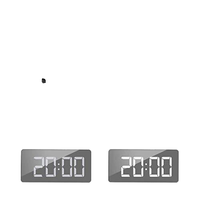 Jam alarm cermin desain baru penjualan laris jam alarm digital LED dalam stok jam meja tampilan termometer