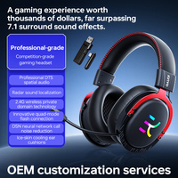 OEM GX01 Headset game nirkabel 7.1 Saluran, mikrofon peredam kebisingan aktif 2.4G Audio spasial pabrik Travel
