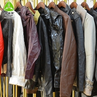 Veste en cuir d'hiver décontractée d'occasion en balles de vêtements usagés de 45 kg pour usage quotidien