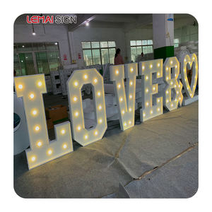 Expédition directe 4 pieds Marquis Lettre Personnalisé Amour Ampoule Mariage Marry Me Lettre Lumineuse Signe 3 pieds Marquis Lettre - Product Image 4