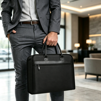 Maletín de Negocios para Hombre, de Tela Oxford, Impermeable, para Portátil y Documentos, con Doble Cremallera, Personalizable con Logotipo