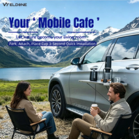 Support magnétique pliable pour table latérale de voiture, accessoires de camping, station de café, rangement intérieur/extérieur