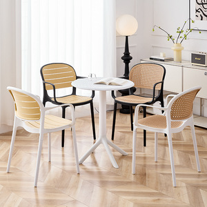 Comoda sedia da pranzo per <span class=keywords><strong>tessitura</strong></span> in plastica gamba KD con schienale per il tempo libero all'aperto e negoziazione per uso domestico - Product Image 2