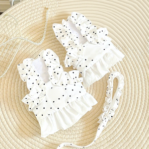 Strict Selection <b>Small</b> Dog Bear <b>Teddy</b> Pet Chest Strap Summer Out Vest Non-Retractable Traction Rope with Polka Dot Pattern - Product Image 5