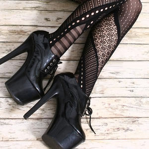 Femminile rotondo sottile tacco 20 cm piattaforma impermeabile sexy Fetish high top scarpe discoteca moda stripe stage tacchi alti vestito completo - Product Image 5