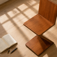 Chaise de salle à manger en bois massif en forme de Z géométrique, durable, design minimaliste pour salles à manger et salons