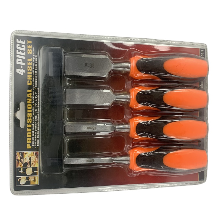 Высокое качество 4 шт. ручки двойным цветом деревообрабатывающий шпатель долото