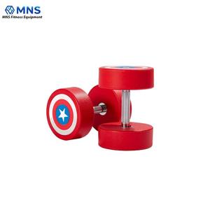 Nuovi Manubri in Gomma PU per Bodybuilding, Set Captain America per Allenamento Braccia, <span class=keywords><strong>Pesi</strong></span> in <span class=keywords><strong>KG</strong></span>/LBS per Fitness Domestico - Product Image 2