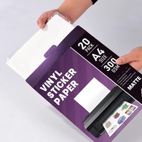 Stiker vinil transparan gambar cetak Inkjet anti air lembar Glossy yang dapat rusak potong stiker kertas A4