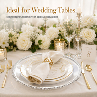 Assiettes en plastique de haute qualité, robustes, réutilisables, vaisselle jetable pour les mariages, les fêtes et les événements