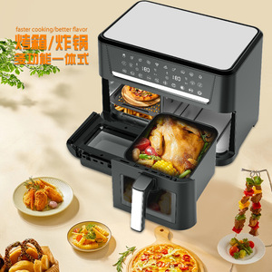 Smart Dual Compartment Air Fryer 14L Touchscreen Display Black Electric Kitchen Appliance - Product Image 3
