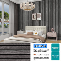 JoyShine Papier Peint 3D Effet Bois à Lattes, Autocollant et Adhésif, Revêtement Mural Décoratif pour la Maison