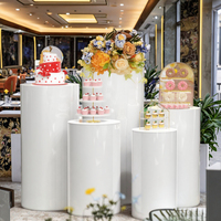 Supports de présentation cylindriques en acrylique transparent blanc Chengyi YT005 pour fêtes, mariages, anniversaires, piliers et décorations en forme de gâteau