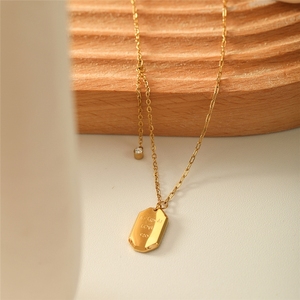 Vendita Diretta dalla Fabbrica Collana Girocollo in Acciaio Inox Placcato Oro 18K con Catena Ovale e Diverse <span class=keywords><strong>Lingue</strong></span> dell'Amore per Ragazze - Product Image 3