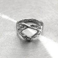 VAF *WOW* Bague en acier inoxydable en forme d'œil creux avec liquide