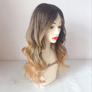 Perruque frontale en dentelle naturelle, style presbyte ombré, ondulation naturelle, racines foncées - Product Image 2