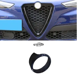 Griglia anteriore a secco in fibra di carbonio con Logo Logo rivestimento per Alfa Romeo Giulia & stelvio 2017-2019