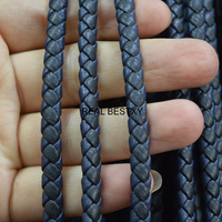2025 yeni yaklaşık: 6*4mm donanma siyah mikrofiber geniş düz örgülü deri halat siyah dize kordon için DIY bilezik takı zanaat yapmak