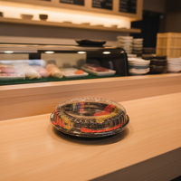 Boîte à sushi jetable rigide à faible MOQ, vente chaude, bon marché, avec couvercle transparent, plateau en plastique, conteneur d'emballage alimentaire