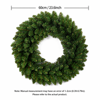 Guirlande de Noël moderne en PVC imitation pin, couronne ronde de 60 cm, DIY pour décoration de porte et arbre de Noël
