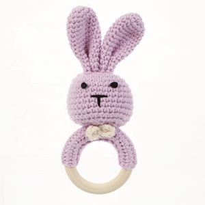 <span class=keywords><strong>Hochet</strong></span> en forme de lapin pour bébé, jouets de qualité alimentaire, <span class=keywords><strong>hochet</strong></span> en bois de coton fait à la main - Product Image 6